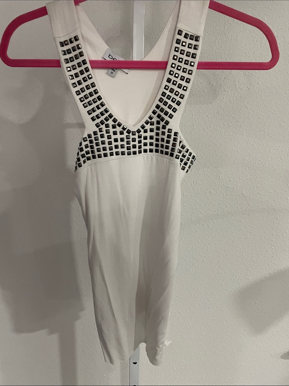 White Studded Tight Tank